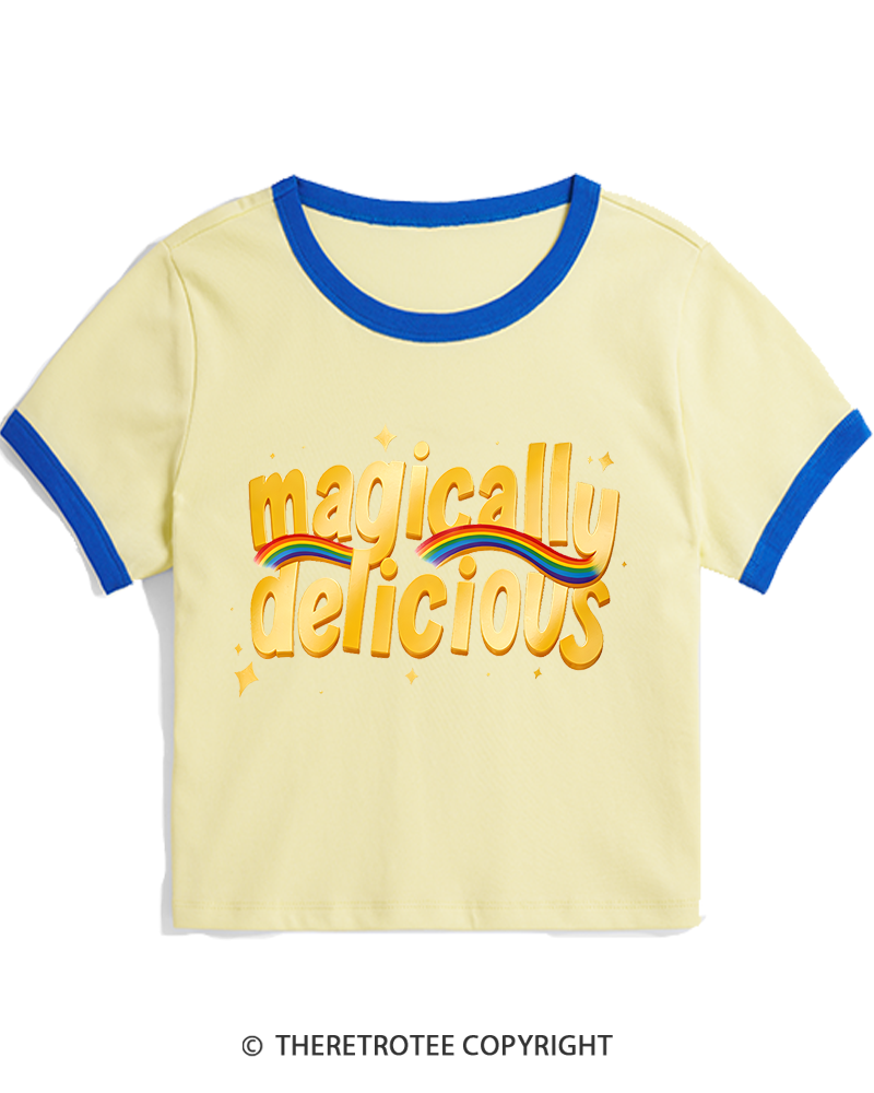 TheRetroTee Magically Delicious 1960s Women's Ringer T-shirt