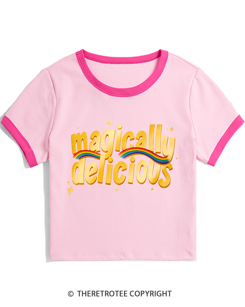 TheRetroTee Magically Delicious 1960s Women's Ringer T-shirt