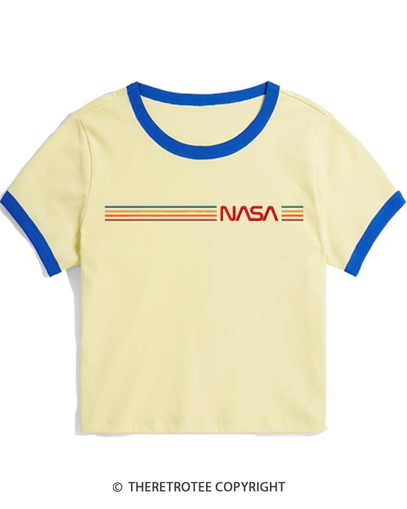 TheRetroTee Spacewear 1980s Women's Ringer T-shirt