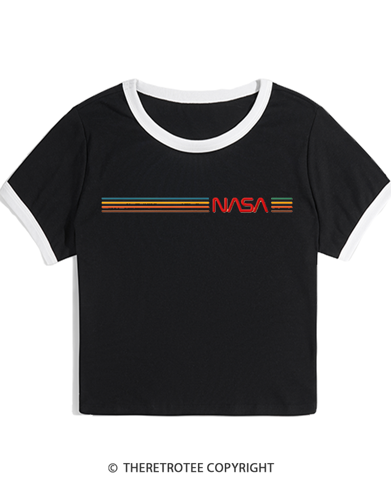 TheRetroTee Spacewear 1980s Women's Ringer T-shirt