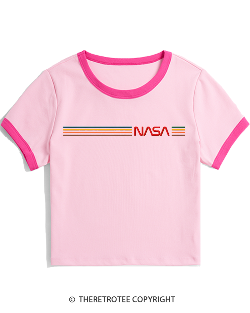 TheRetroTee Spacewear 1980s Women's Ringer T-shirt