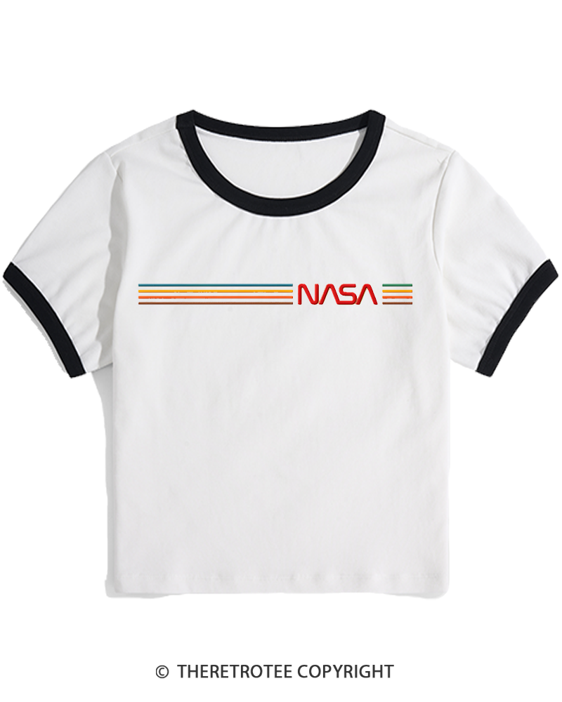 TheRetroTee Spacewear 1980s Women's Ringer T-shirt