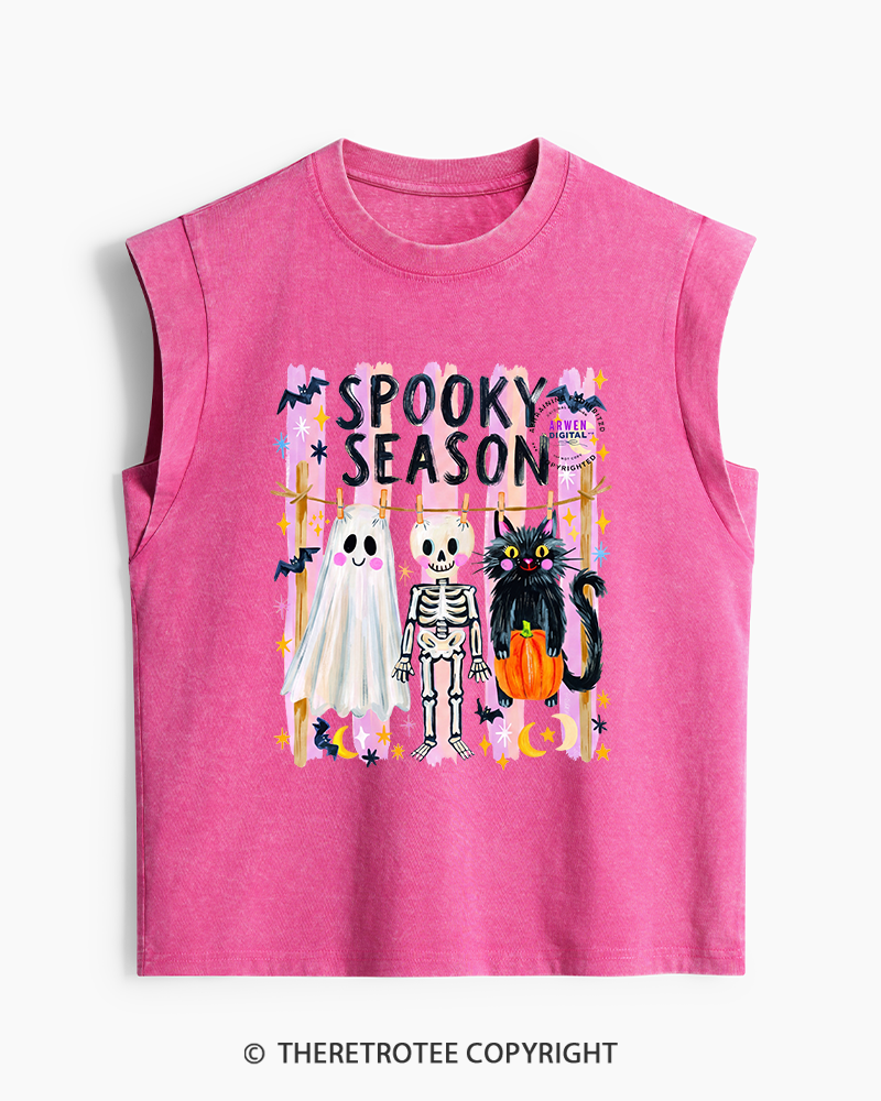 TheRetroTee Spooky Season 1990s Washed Tank Top
