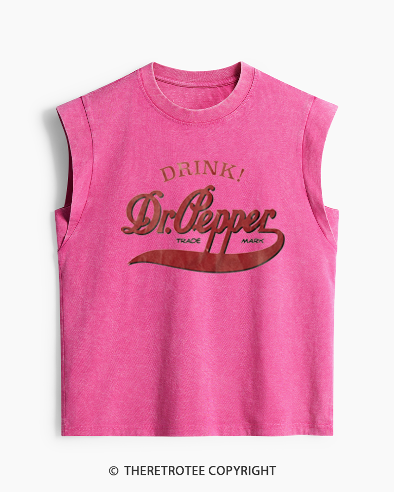 TheRetroTee 1970s Retro Soda Brand Inspired Washed Tank Top