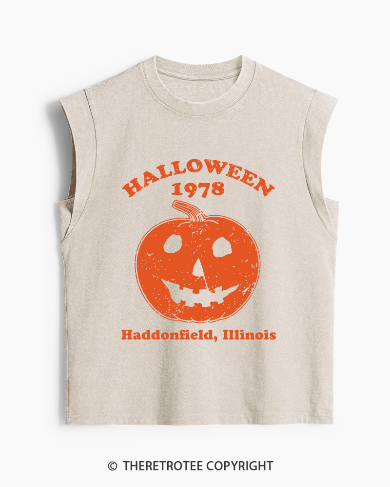 TheRetroTee Halloween 1978, Haddonfield, Illinois Washed Tank Top