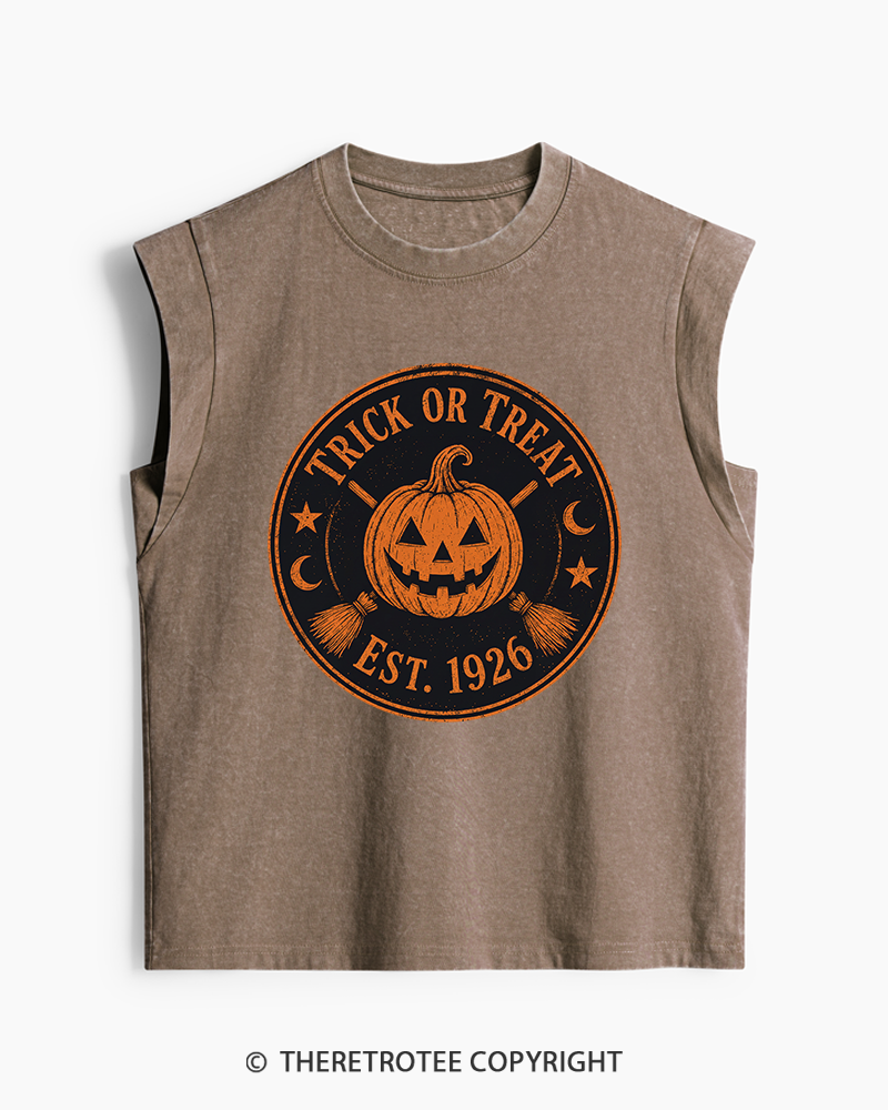 TheRetroTee Trick or Treat 1920s Washed Tank Top