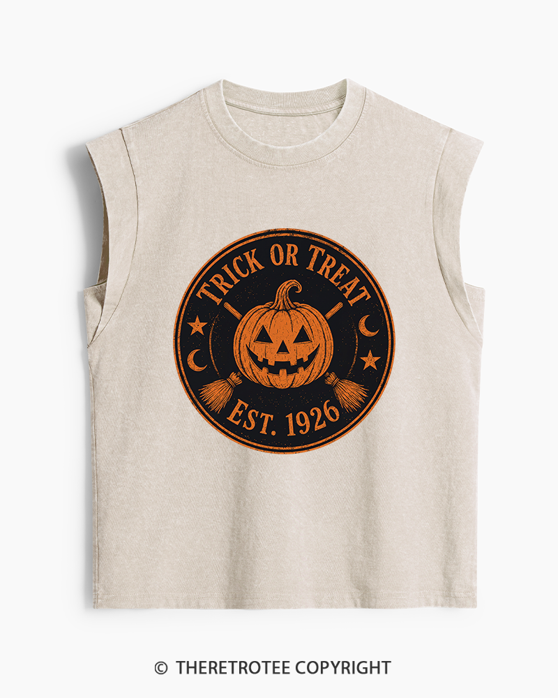 TheRetroTee Trick or Treat 1920s Washed Tank Top