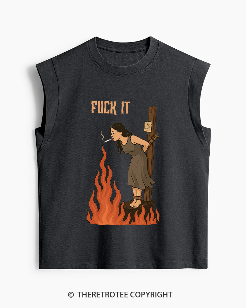 TheRetroTee Fuck It 1970s Washed Tank Top