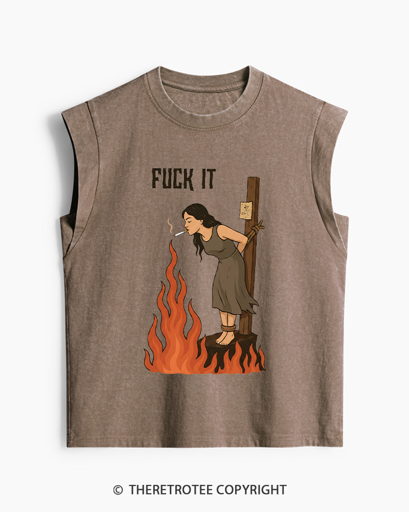 TheRetroTee Fuck It 1970s Washed Tank Top