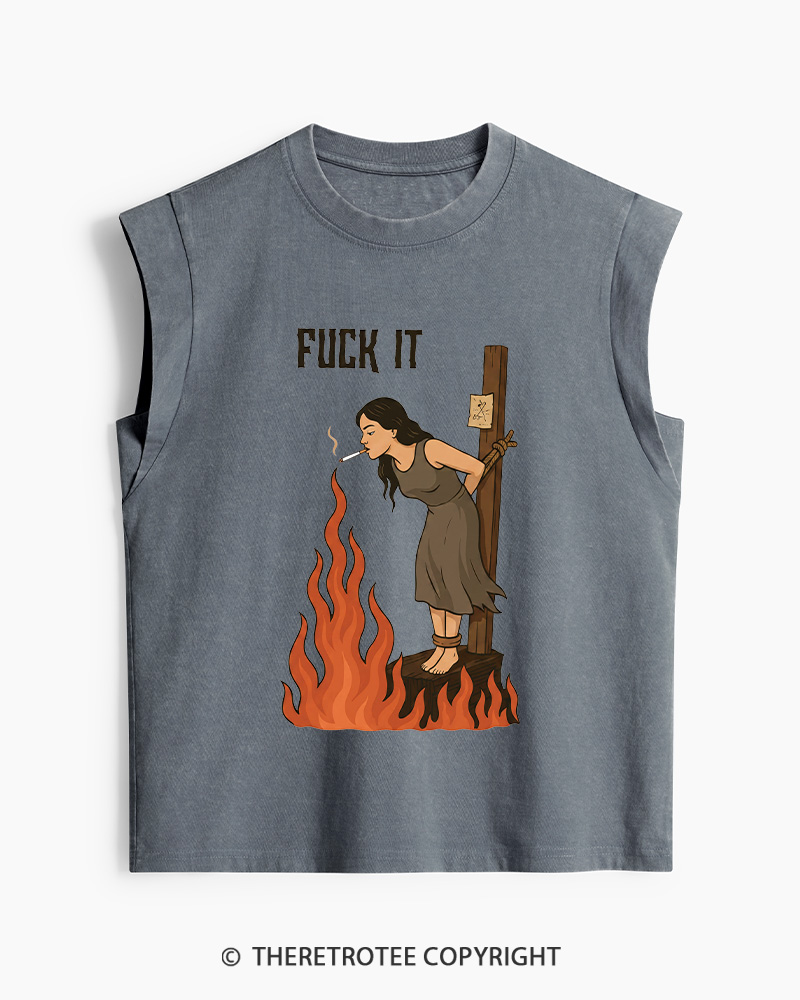 TheRetroTee Fuck It 1970s Washed Tank Top