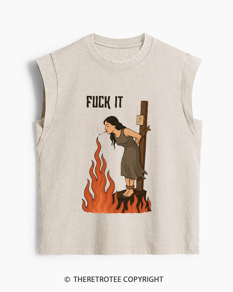 TheRetroTee Fuck It 1970s Washed Tank Top