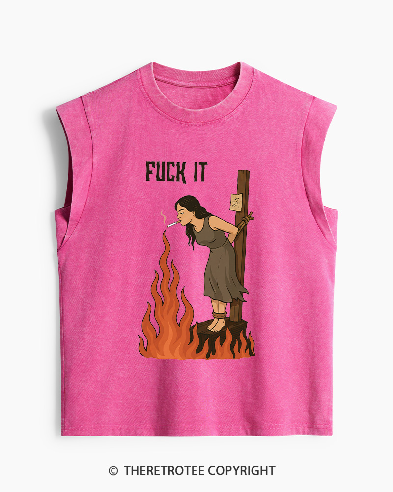 TheRetroTee Fuck It 1970s Washed Tank Top