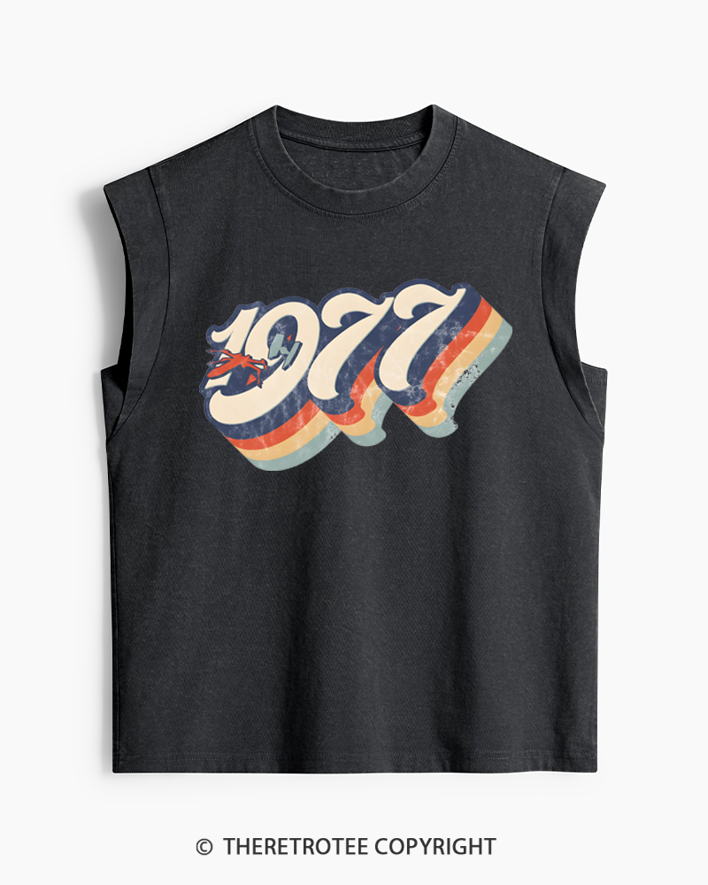 TheRetroTee 1977 Retro Dog Fight Washed Tank Top