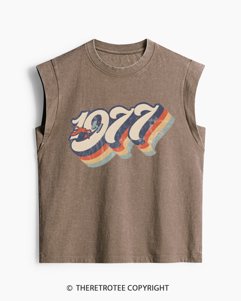 TheRetroTee 1977 Retro Dog Fight Washed Tank Top