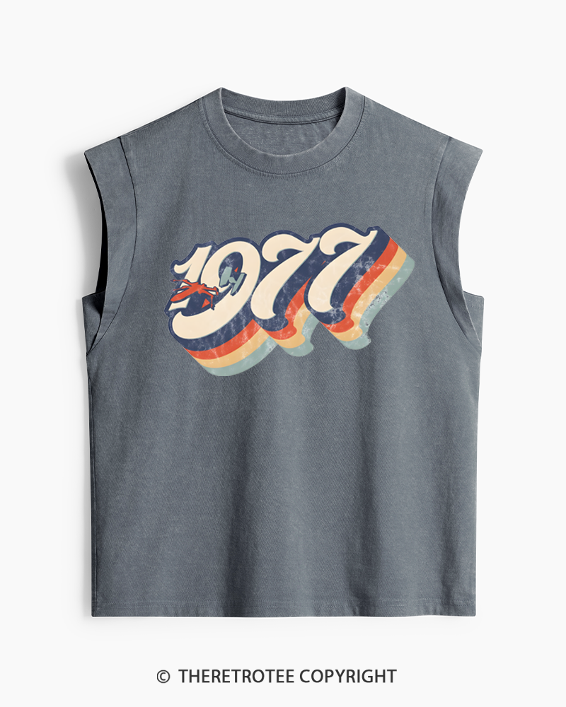 TheRetroTee 1977 Retro Dog Fight Washed Tank Top