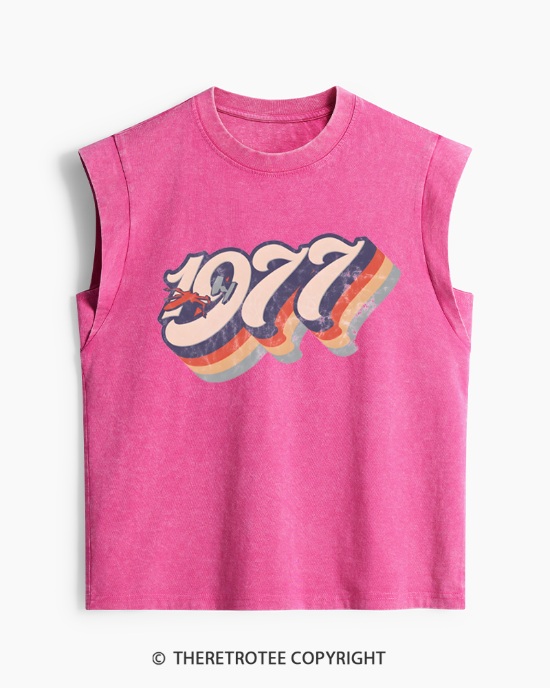 TheRetroTee 1977 Retro Dog Fight Washed Tank Top