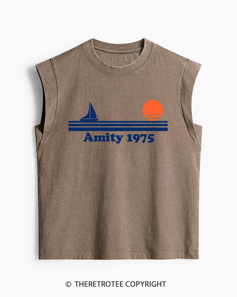 TheRetroTee Classic Stripes 1970s Washed Tank Top