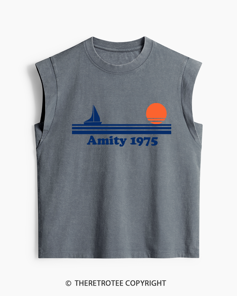 TheRetroTee Classic Stripes 1970s Washed Tank Top
