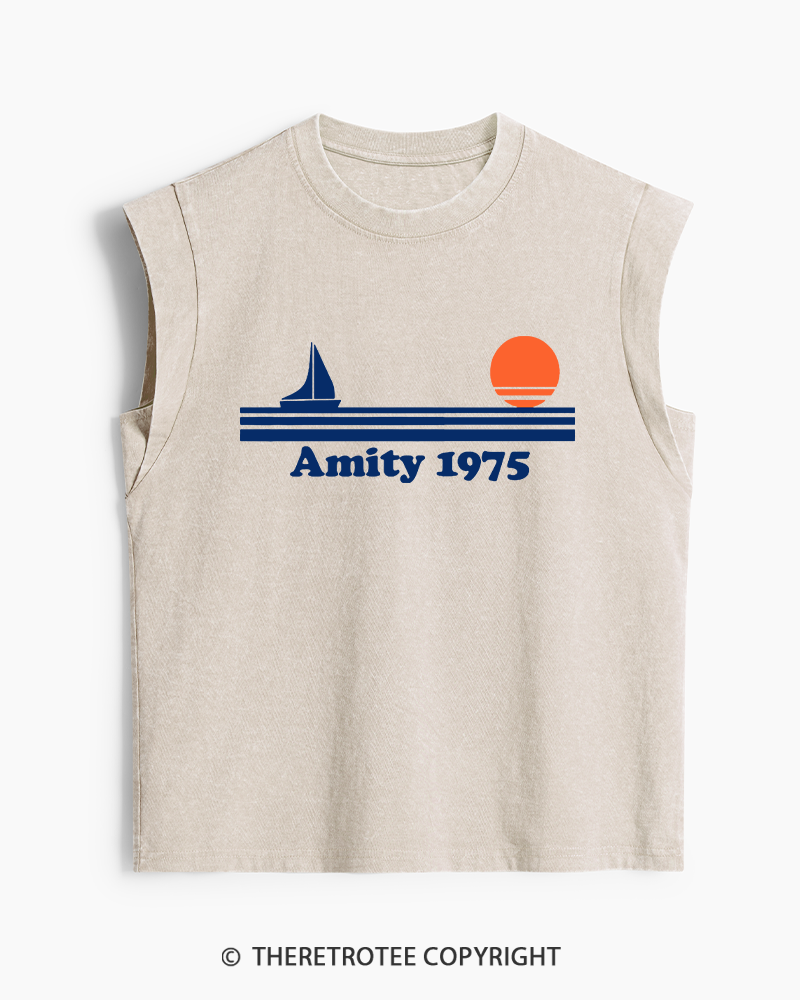 TheRetroTee Classic Stripes 1970s Washed Tank Top
