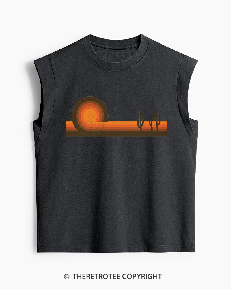 TheRetroTee Desert Horizons 1970s Washed Tank Top