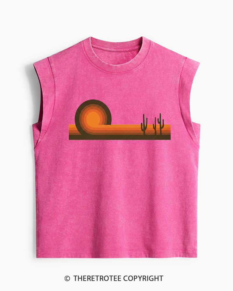TheRetroTee Desert Horizons 1970s Washed Tank Top