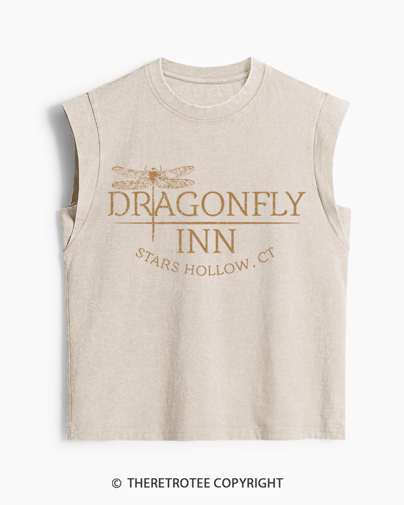 TheRetroTee Dragonfly 2000s Washed Tank Top