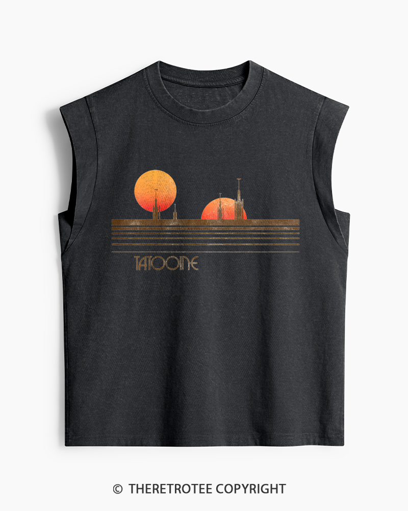 TheRetroTee Galaxy 1980s Washed Tank Top