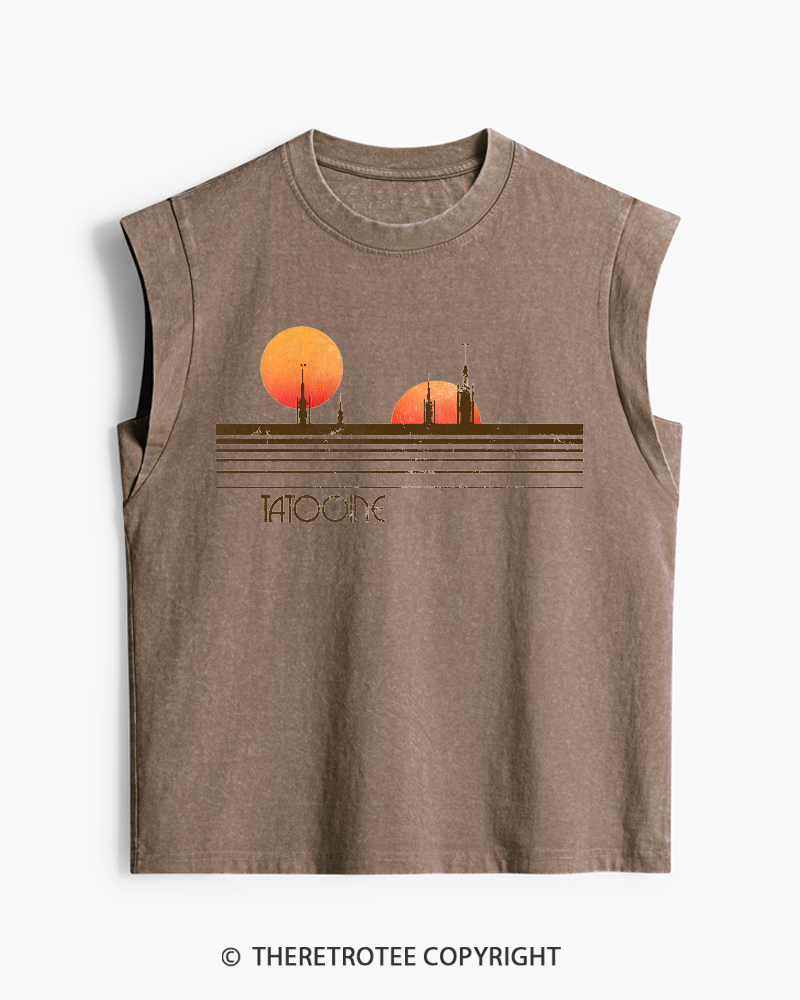 TheRetroTee Galaxy 1980s Washed Tank Top