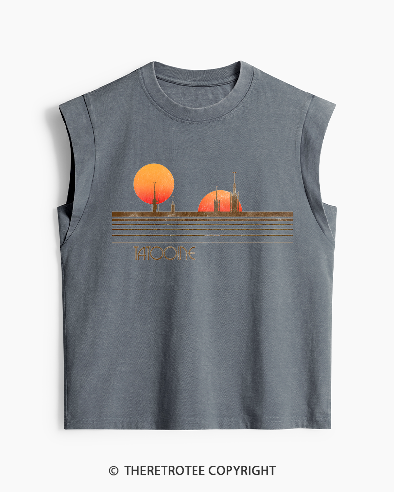 TheRetroTee Galaxy 1980s Washed Tank Top