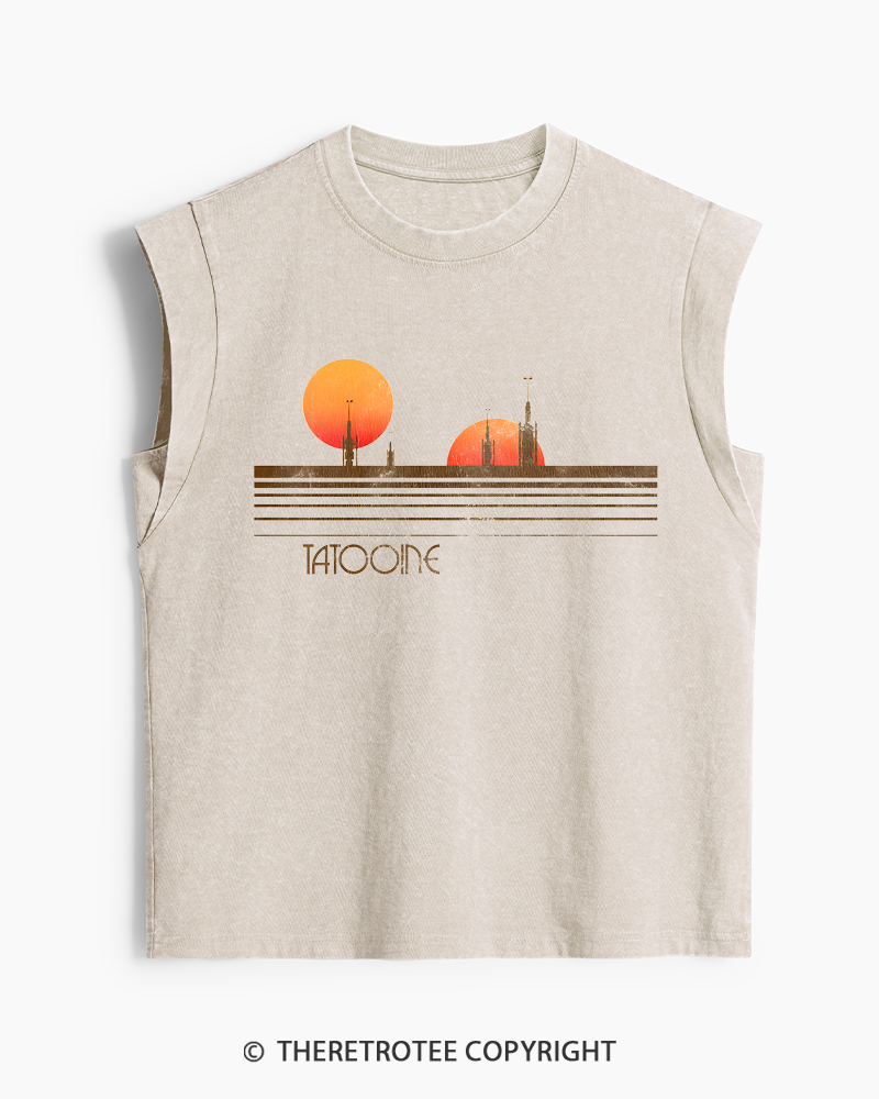 TheRetroTee Galaxy 1980s Washed Tank Top