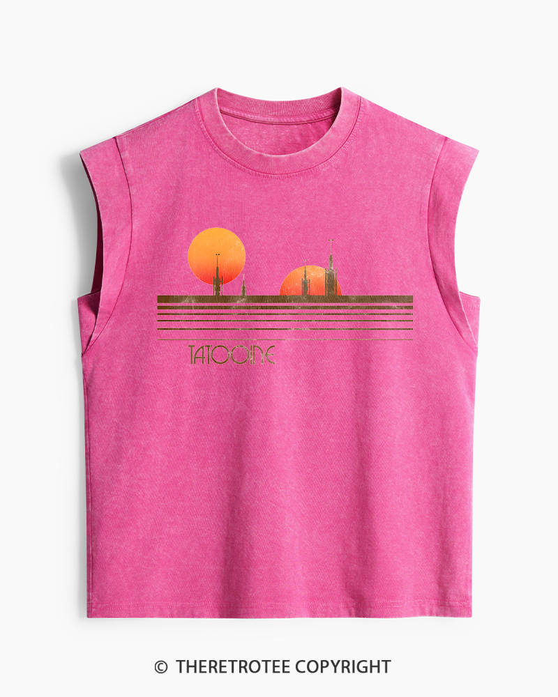 TheRetroTee Galaxy 1980s Washed Tank Top