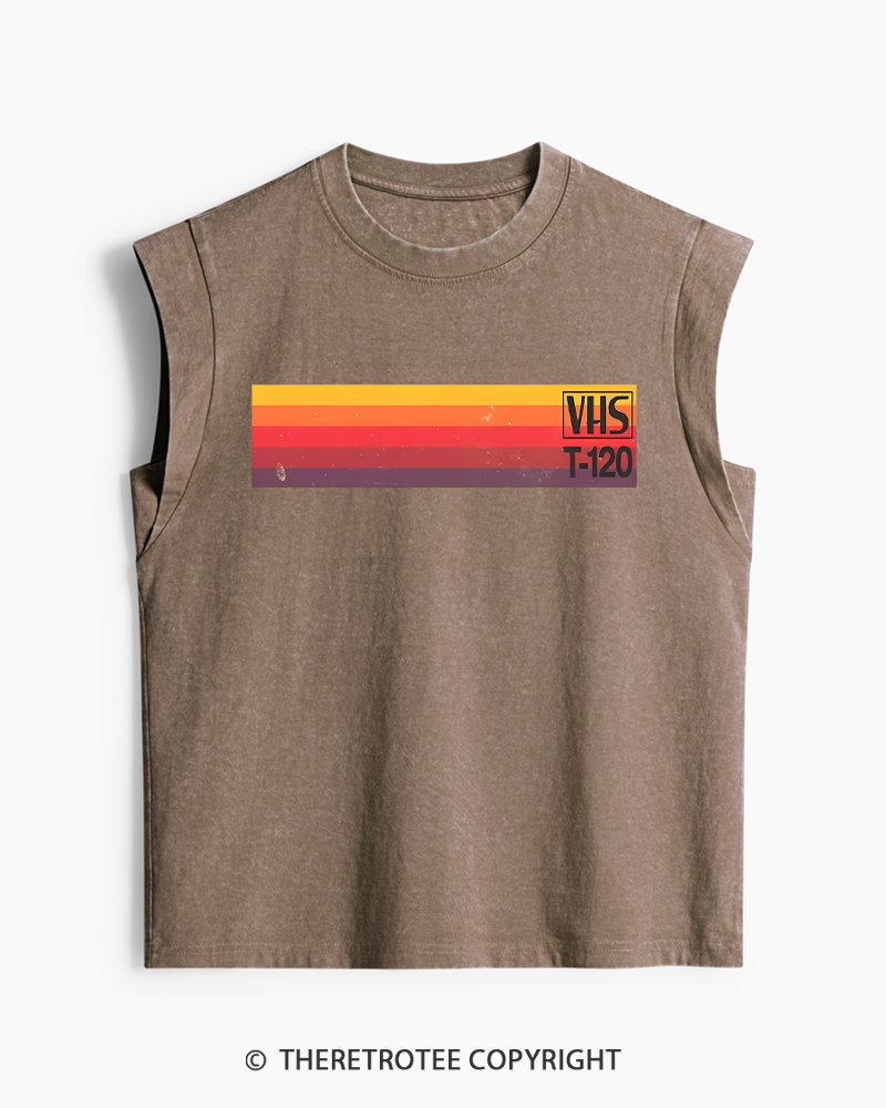 TheRetroTee Vintage VHS Nostalgia Graphic 1980s Washed Tank Top