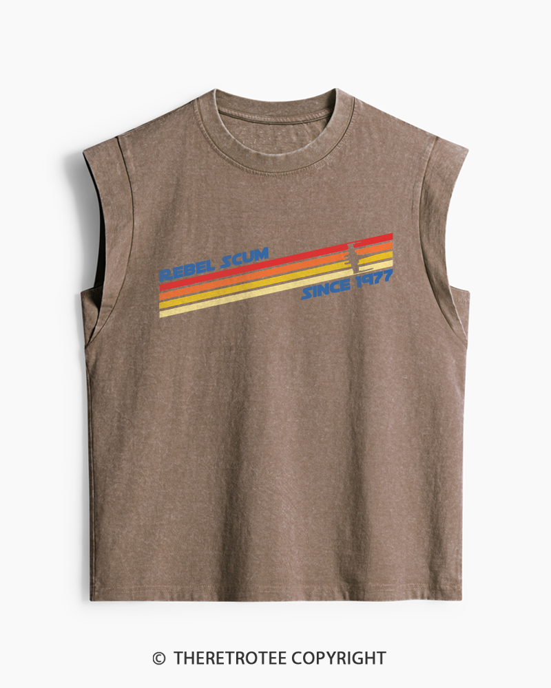 TheRetroTee Classic Stripes Since 1970s Washed Tank Top