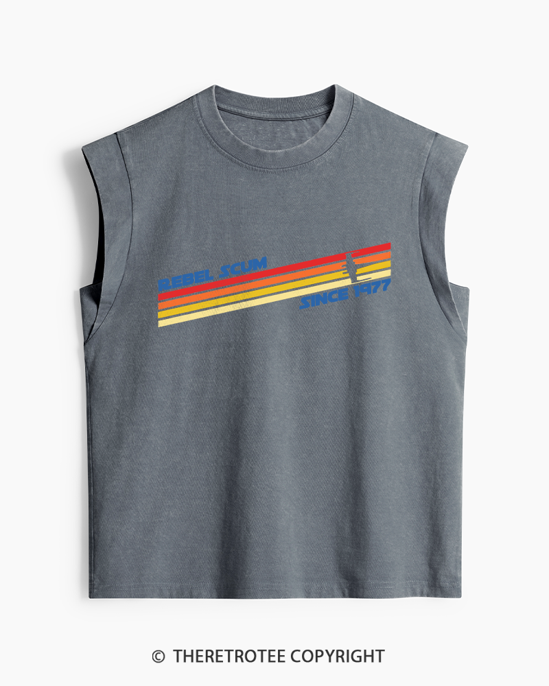 TheRetroTee Classic Stripes Since 1970s Washed Tank Top