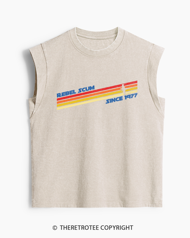 TheRetroTee Classic Stripes Since 1970s Washed Tank Top