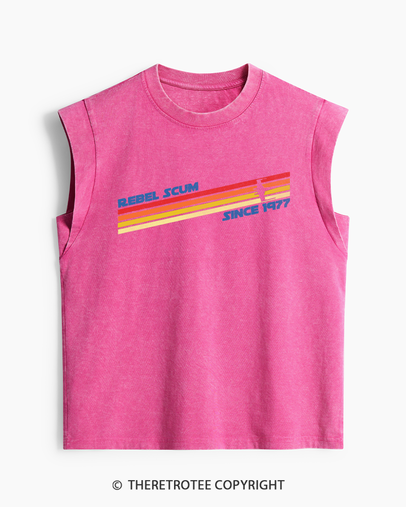 TheRetroTee Classic Stripes Since 1970s Washed Tank Top