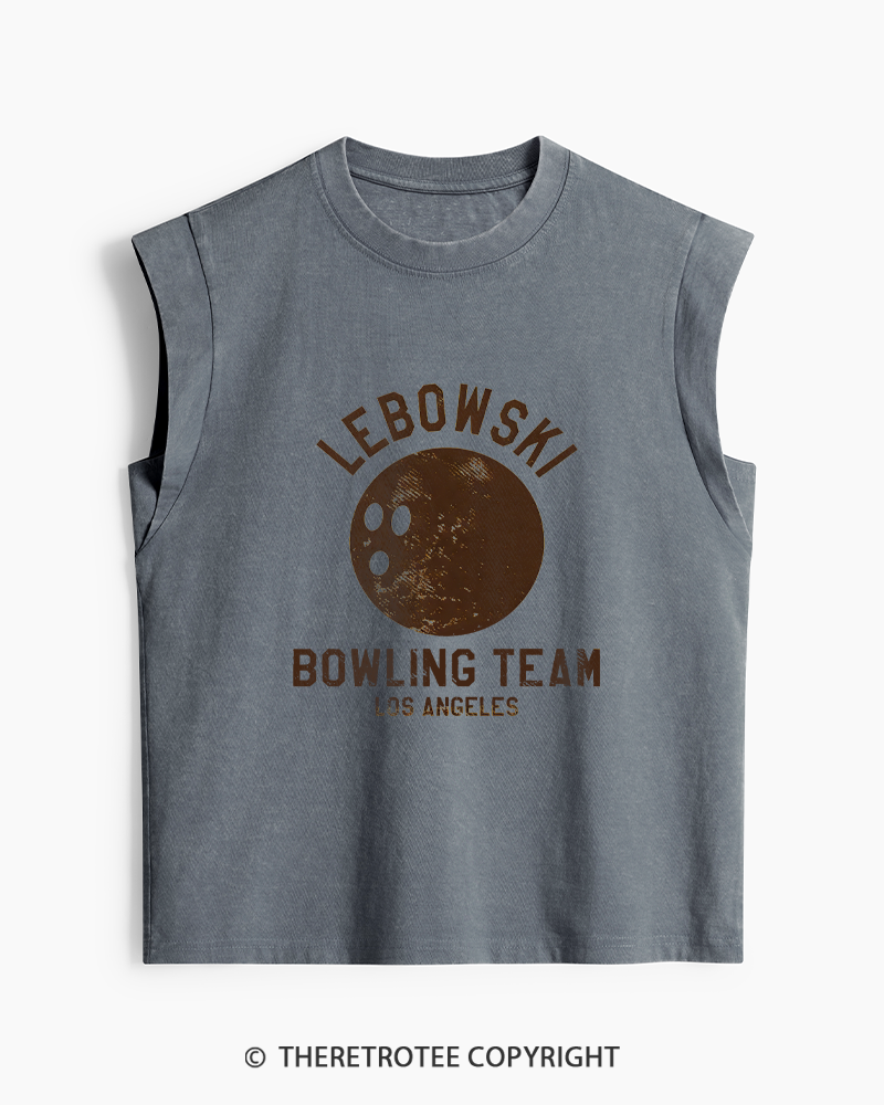 TheRetroTee Lebowski Bowling Team Los Angeles 1980s Washed Tank Top