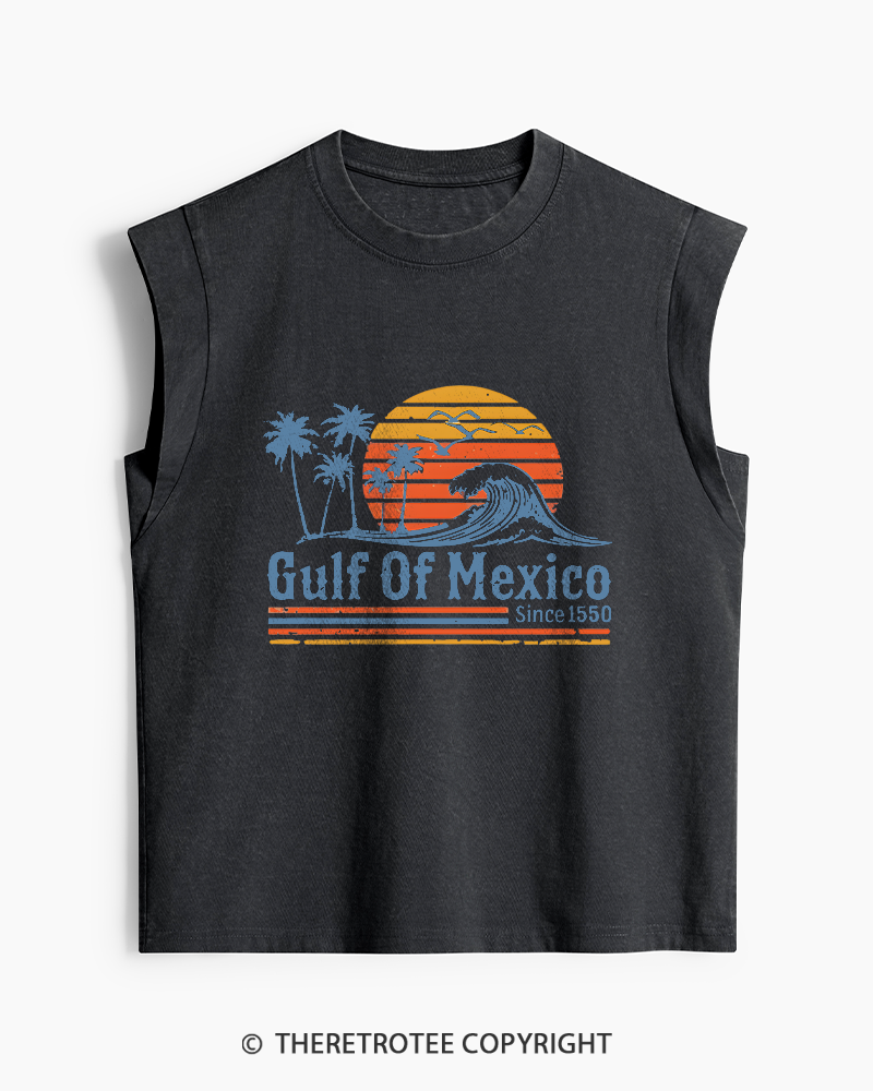 TheRetroTee Gulf Of Mexico 1970s Washed Tank Top