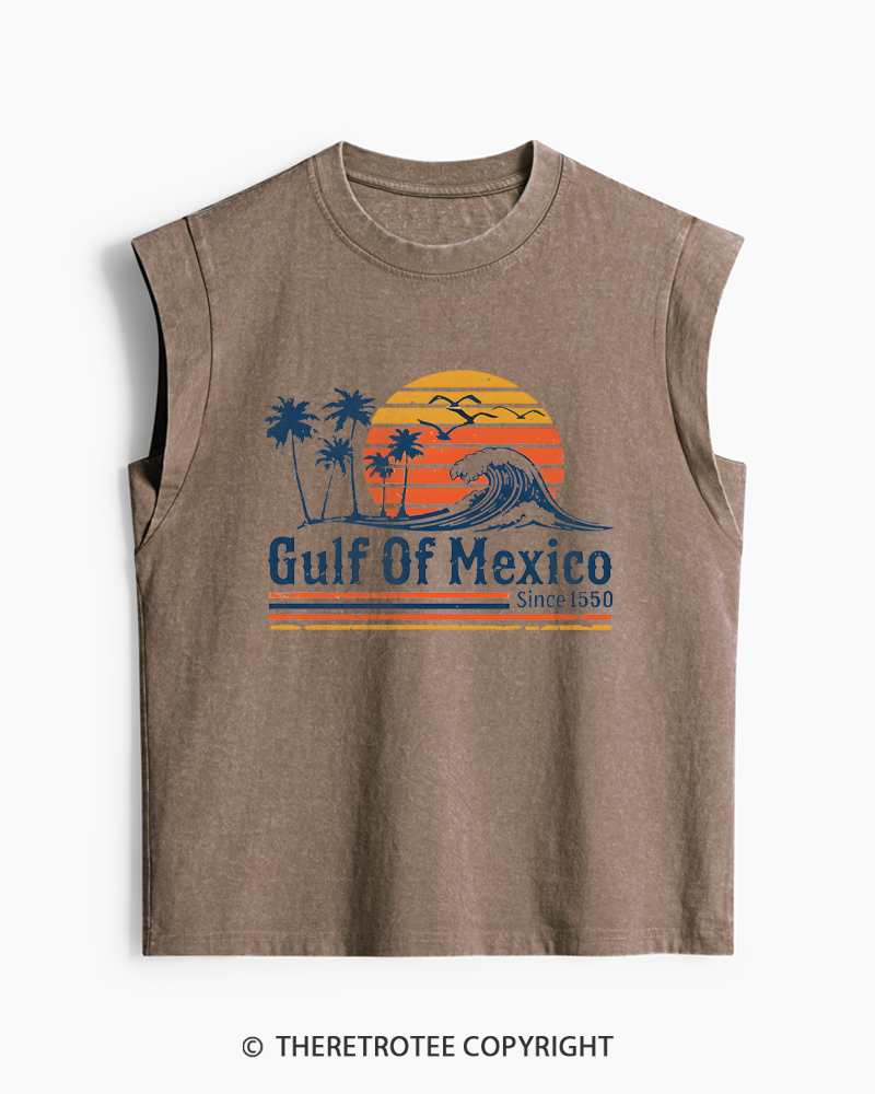 TheRetroTee Gulf Of Mexico 1970s Washed Tank Top