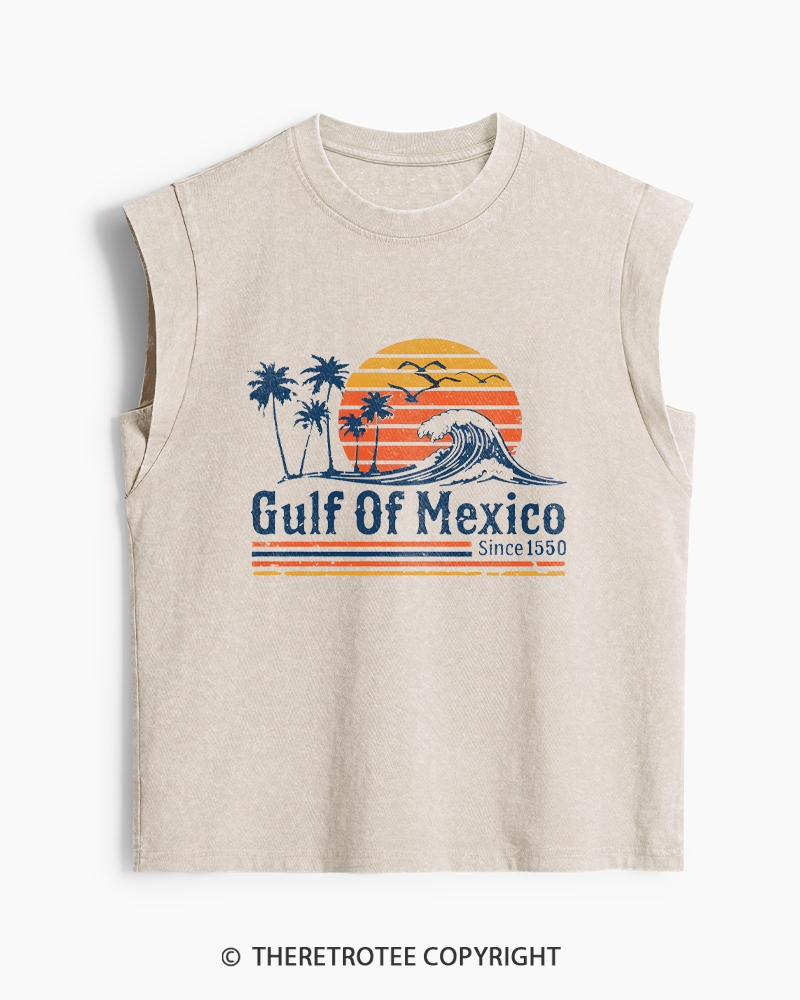 TheRetroTee Gulf Of Mexico 1970s Washed Tank Top