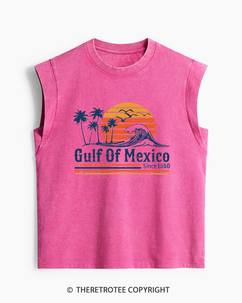 TheRetroTee Gulf Of Mexico 1970s Washed Tank Top