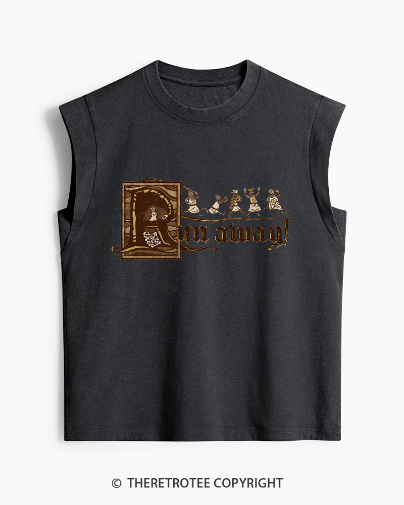 TheRetroTee Run Away 1970s Washed Tank Top