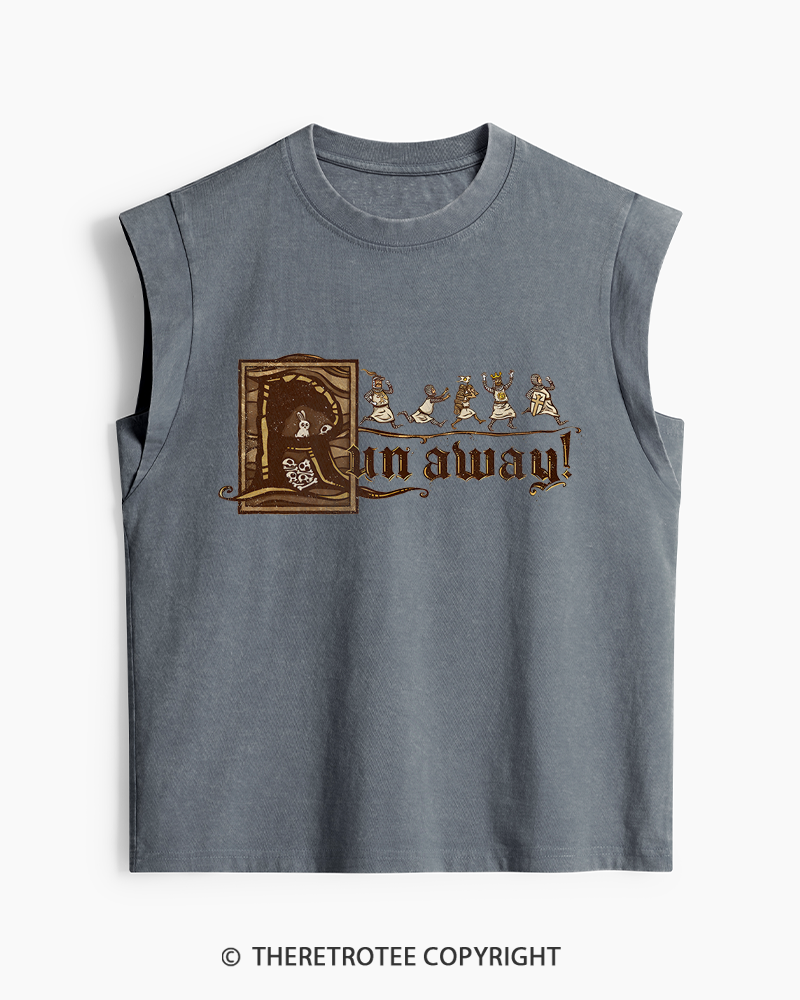TheRetroTee Run Away 1970s Washed Tank Top