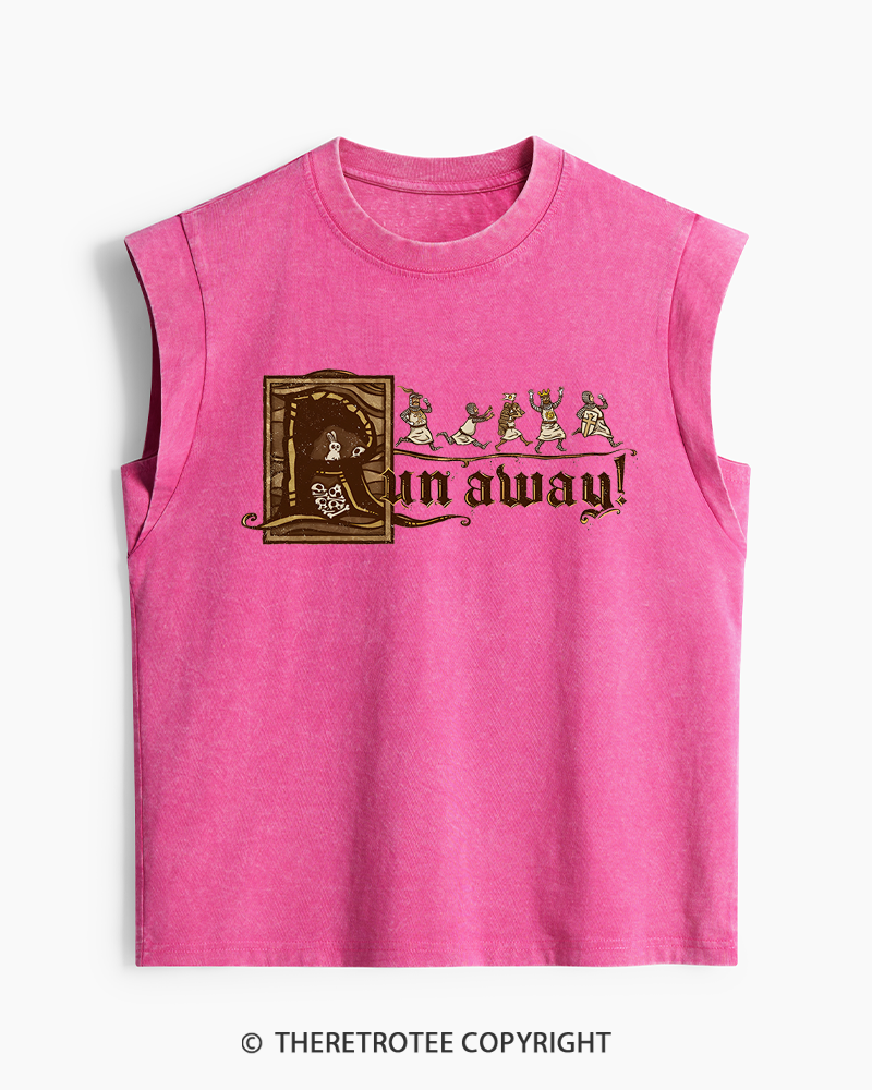 TheRetroTee Run Away 1970s Washed Tank Top