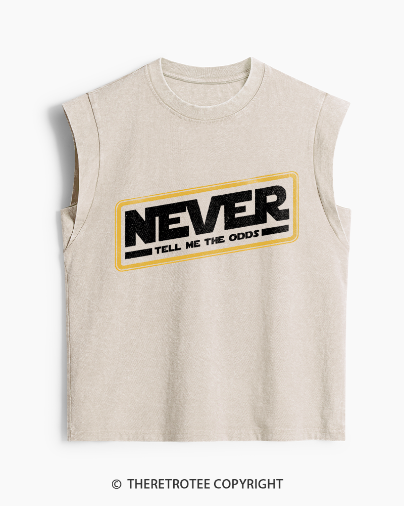 TheRetroTee Never Tell Me The Odds 1980s Washed Tank Top