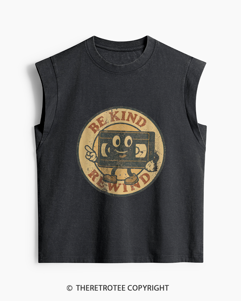 TheRetroTee Be Kind Rewind 1980s Washed Tank Top