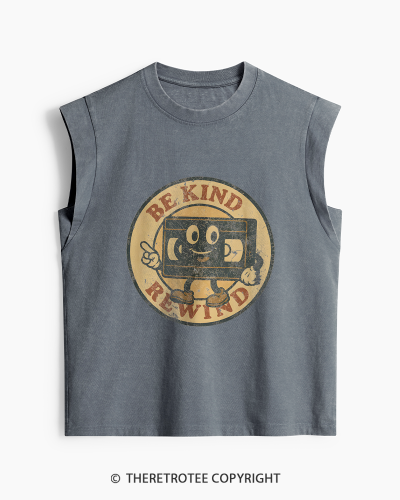 TheRetroTee Be Kind Rewind 1980s Washed Tank Top