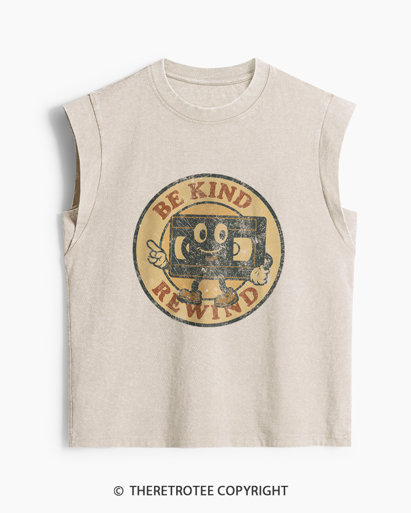 TheRetroTee Be Kind Rewind 1980s Washed Tank Top