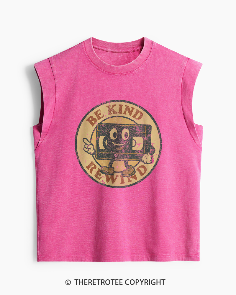 TheRetroTee Be Kind Rewind 1980s Washed Tank Top