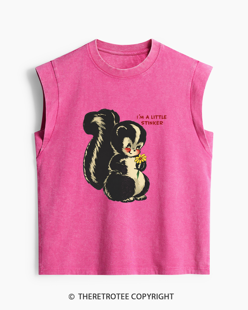 TheRetroTee Im a Little Stinker 1950s Washed Tank Top